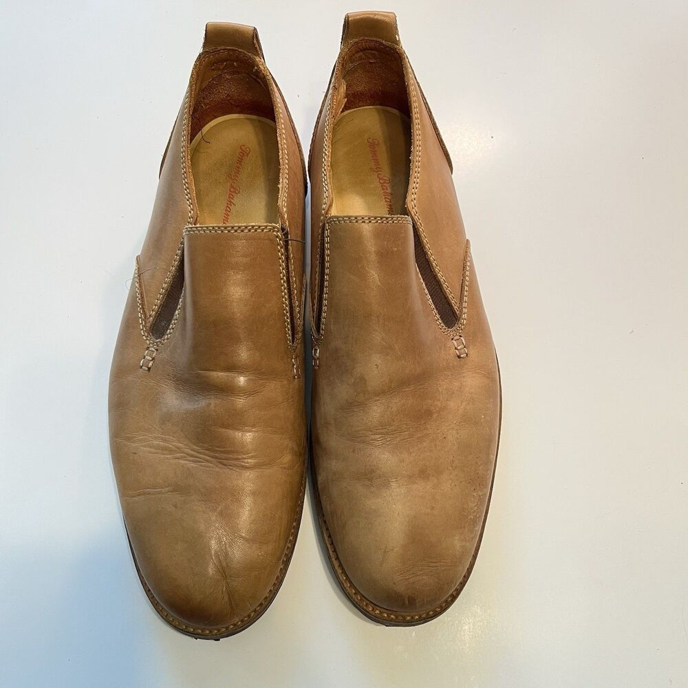 Tommy Bahama Eaton Mens Sz 10 Brown Leather Loafer Slip-On Comfort